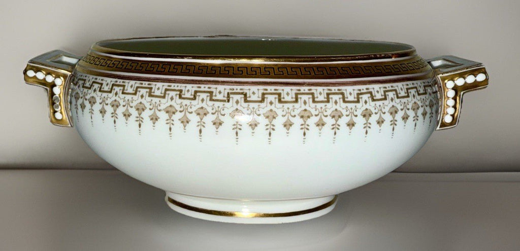 Royal Cauldon H8713 Porcelain Serving Bowl & Gravy Boat Greek Key Gold No Lids - AntiquesEtceteraRoyal Cauldon H8713 Porcelain Serving Bowl & Gravy Boat Greek Key Gold No LidsRoyal CauldonAntiquesEtcetera