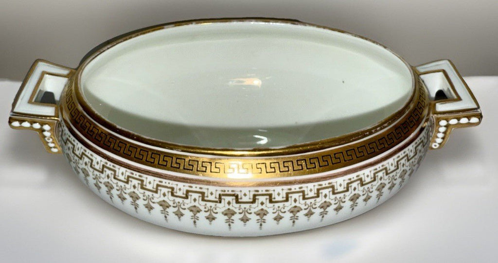 Royal Cauldon H8713 Porcelain Serving Bowl & Gravy Boat Greek Key Gold No Lids - AntiquesEtceteraRoyal Cauldon H8713 Porcelain Serving Bowl & Gravy Boat Greek Key Gold No LidsRoyal CauldonAntiquesEtcetera