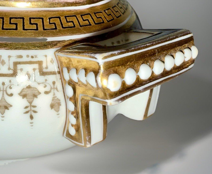 Royal Cauldon H8713 Porcelain Serving Bowl & Gravy Boat Greek Key Gold No Lids - AntiquesEtceteraRoyal Cauldon H8713 Porcelain Serving Bowl & Gravy Boat Greek Key Gold No LidsRoyal CauldonAntiquesEtcetera