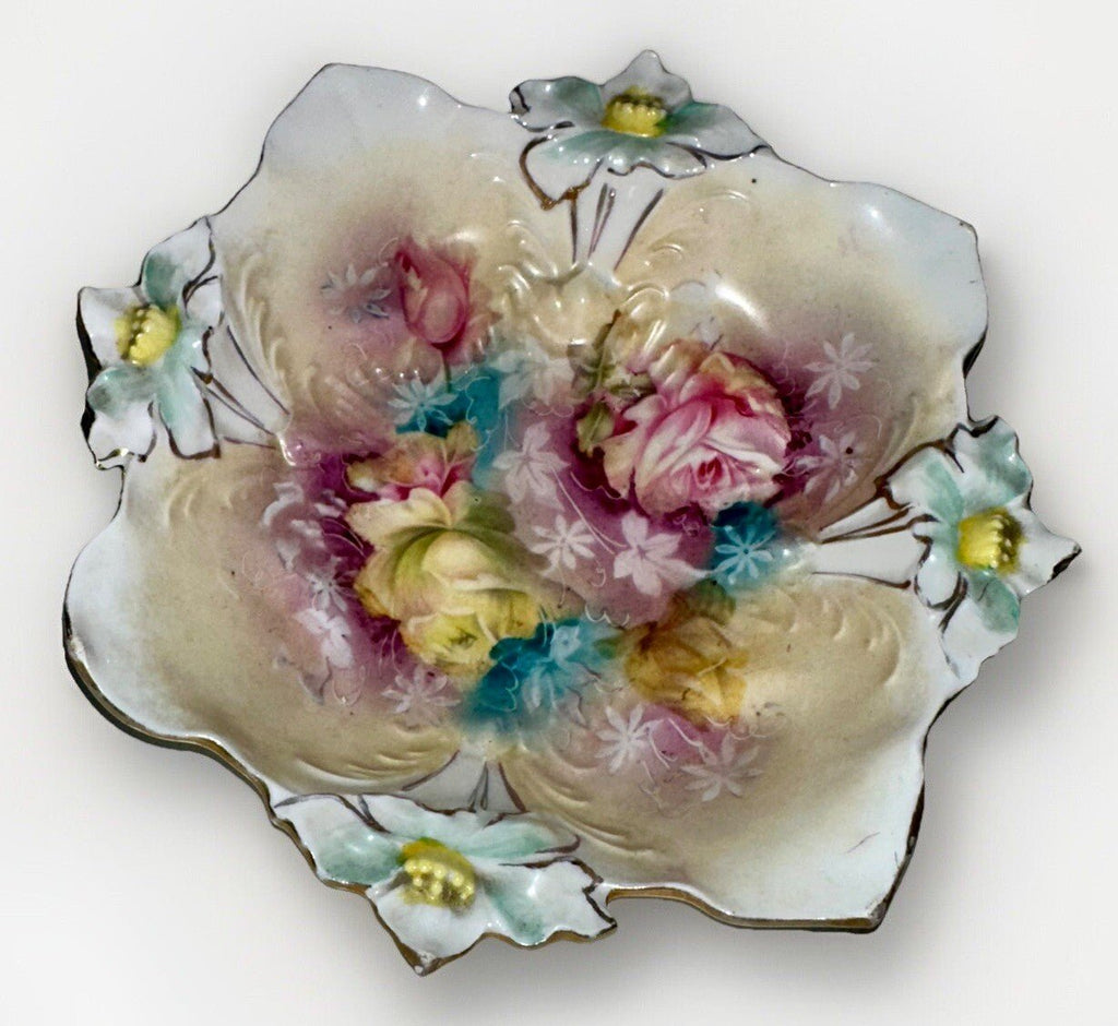 Royal Frankfort 3 - Footed Bowl Pin & Yellow Rose Motif Delicate Porcelain Germany - AntiquesEtceteraRoyal Frankfort 3 - Footed Bowl Pin & Yellow Rose Motif Delicate Porcelain GermanyRoyal FrankfortAntiquesEtcetera