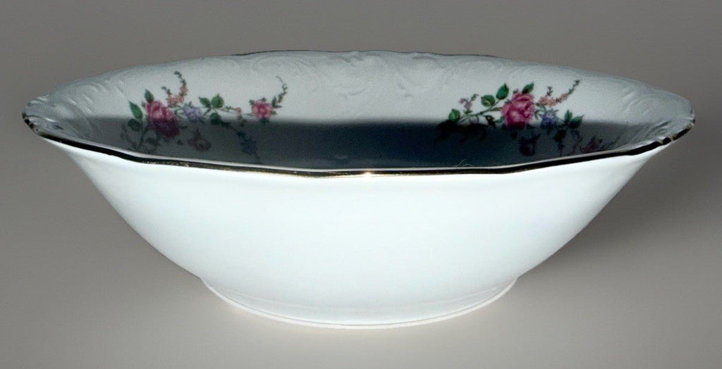 Royal Kent 9" Vegetable Bowl Bavarian Moss Rose 13x9 Gold & Embossed Rim RKT8 - AntiquesEtceteraRoyal Kent 9" Vegetable Bowl Bavarian Moss Rose 13x9 Gold & Embossed Rim RKT8Royal KentAntiquesEtcetera