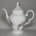 Royal Kent Coffee Pot with Lid Bavarian Moss Rose Gold Trim & Embossed Rim RKT8 - AntiquesEtceteraRoyal Kent Coffee Pot with Lid Bavarian Moss Rose Gold Trim & Embossed Rim RKT8Royal KentAntiquesEtcetera