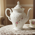 Royal Kent Coffee Pot with Lid Bavarian Moss Rose Gold Trim & Embossed Rim RKT8AntiquesEtcetera