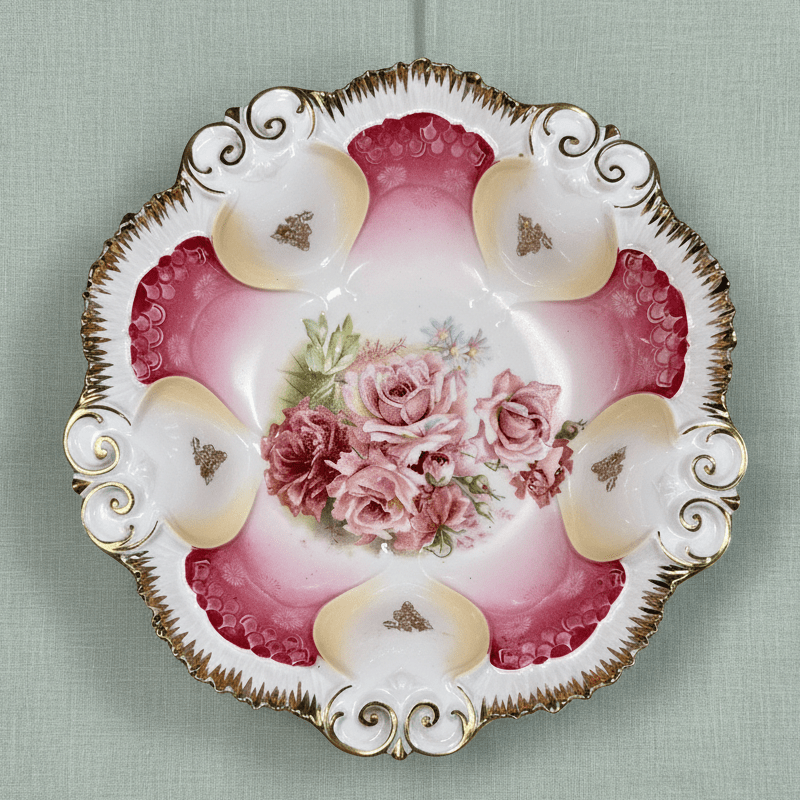 RS Prussia Serving Bowl Lush Pink Roses Gold Gilt Grape Bunches Transfer 10 5/8" - AntiquesEtceteraRS Prussia Serving Bowl Lush Pink Roses Gold Gilt Grape Bunches Transfer 10 5/8"RS PrussiaAntiquesEtcetera