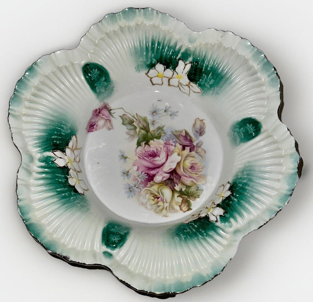 RS Prussia Serving Bowl Lush Ruffled & Scalloped Yellow Pink Roses, Blue Daisies - AntiquesEtceteraRS Prussia Serving Bowl Lush Ruffled & Scalloped Yellow Pink Roses, Blue DaisiesRS PrussiaAntiquesEtcetera