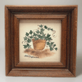 Sandy Honan Theorem Painting Signed Folk Art on Velvet Wood Frame Miniature 4.25 - AntiquesEtceteraSandy Honan Theorem Painting Signed Folk Art on Velvet Wood Frame Miniature 4.25AntiquesEtceteraAntiquesEtcetera