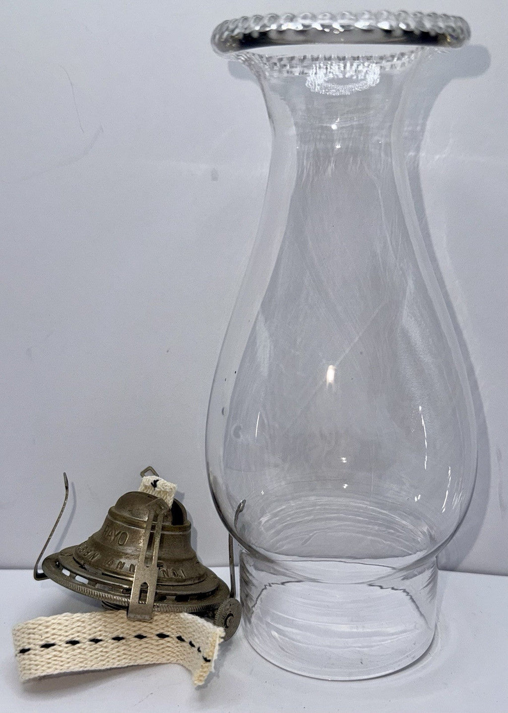 Scovill RAYO No. 1 Kerosene Oil Lamp Burner Queen Anne Wick & Pearl Top Chimney - AntiquesEtceteraScovill RAYO No. 1 Kerosene Oil Lamp Burner Queen Anne Wick & Pearl Top ChimneyAntiquesEtceteraAntiquesEtcetera