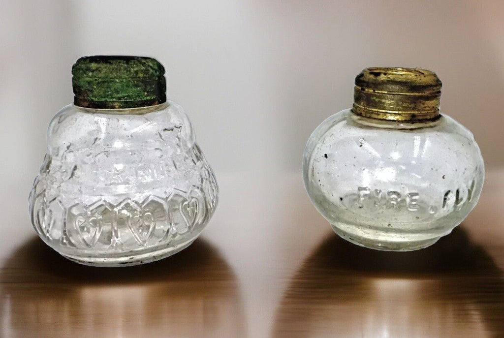 Set of 2 Antique Miniature Oil Lamps Both Marked FIRE FLY - One Quite Rare - AntiquesEtceteraSet of 2 Antique Miniature Oil Lamps Both Marked FIRE FLY - One Quite RareAntiqueAntiquesEtcetera