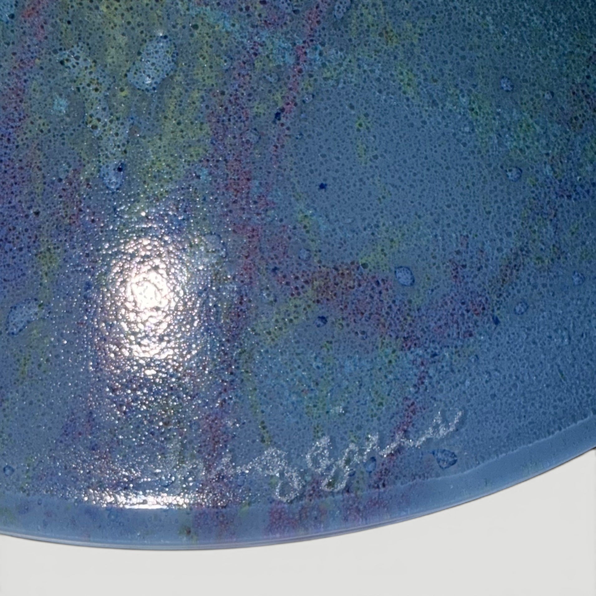 Set of 2 Higgins Fused Art Glass Trinket / Ring Dishes / Blue Dish is SignedAntiquesEtcetera