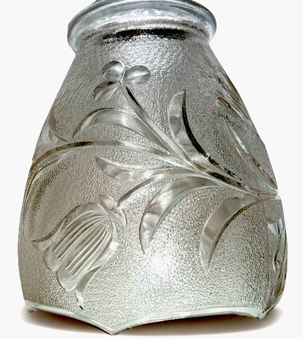 Set of 3 Tulip Pattern Glass Lamp Shades Stippled with Arched Rims 2 1/4" Fitter - AntiquesEtceteraSet of 3 Tulip Pattern Glass Lamp Shades Stippled with Arched Rims 2 1/4" FitterUnbrandedAntiquesEtcetera