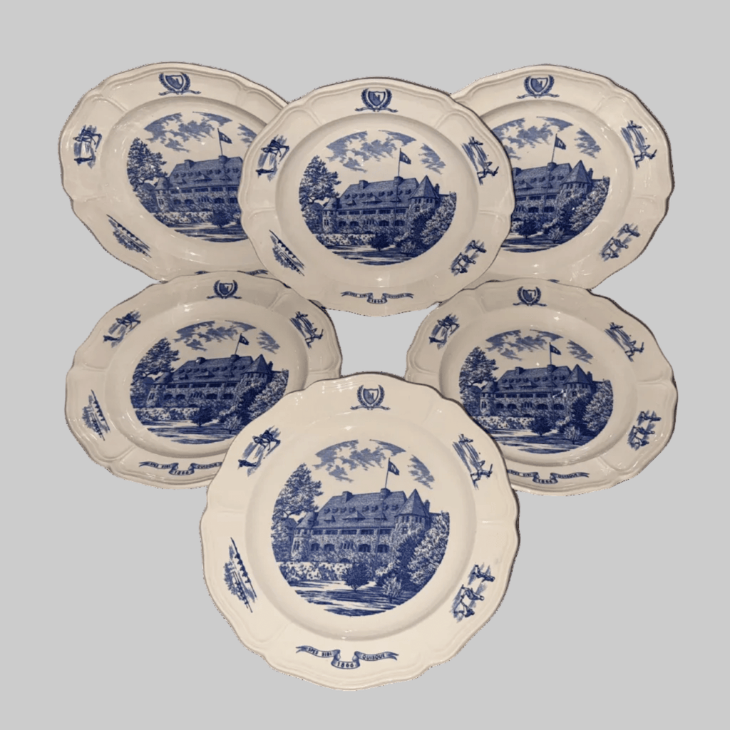Set of 6 Wedgwood Noble and Greenough School Commemorative Plates – Spes Sibi Quisque 1866 – Shreve Crump & Low Boston - AntiquesEtceteraSet of 6 Wedgwood Noble and Greenough School Commemorative Plates – Spes Sibi Quisque 1866 – Shreve Crump & Low BostonElegant / Collectible DinnerwareWedgwoodAntiquesEtcetera