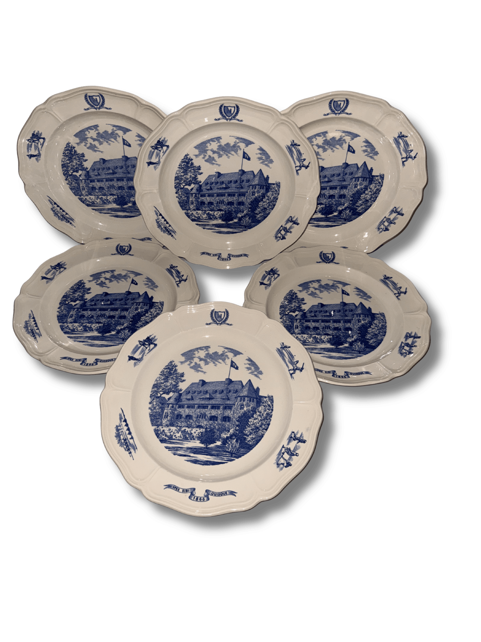 Set of 6 Wedgwood Noble and Greenough School Commemorative Plates – Spes Sibi Quisque 1866 – Shreve Crump & Low Boston - AntiquesEtceteraSet of 6 Wedgwood Noble and Greenough School Commemorative Plates – Spes Sibi Quisque 1866 – Shreve Crump & Low BostonElegant / Collectible DinnerwareWedgwoodAntiquesEtcetera