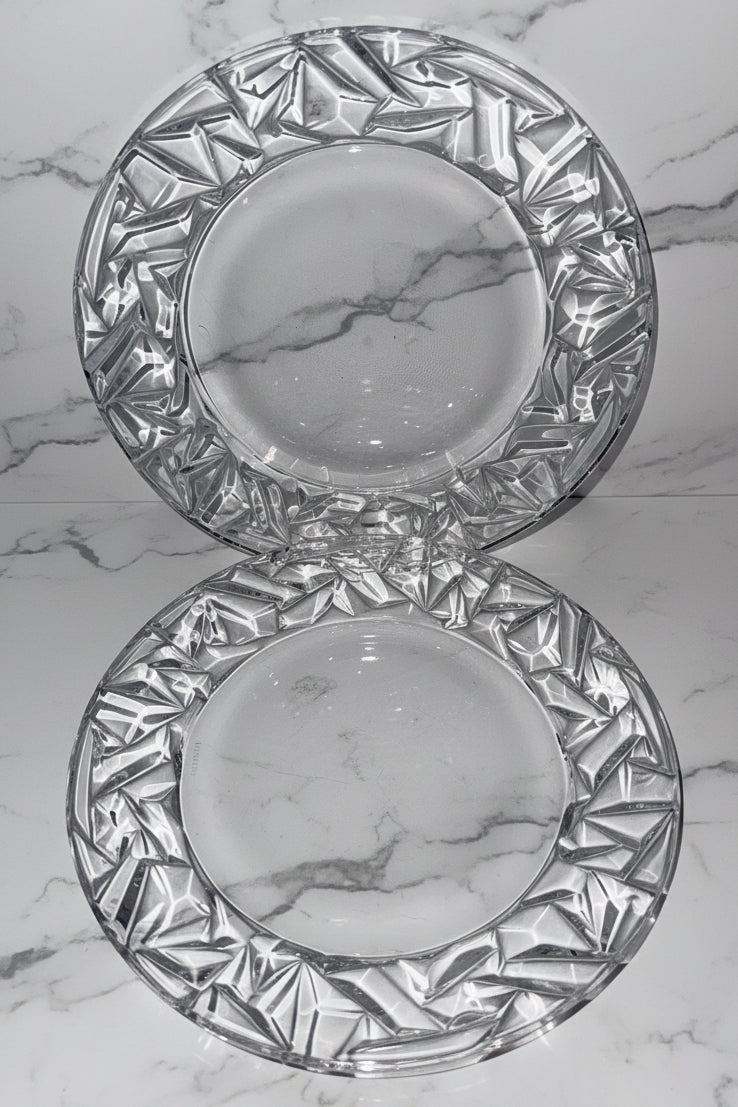 Set of Two TIFFANY & Co Rock Cut Crystal 8.5” Plates - each signed - AntiquesEtceteraSet of Two TIFFANY & Co Rock Cut Crystal 8.5” Plates - each signedElegant GlassTiffany & Co.AntiquesEtcetera