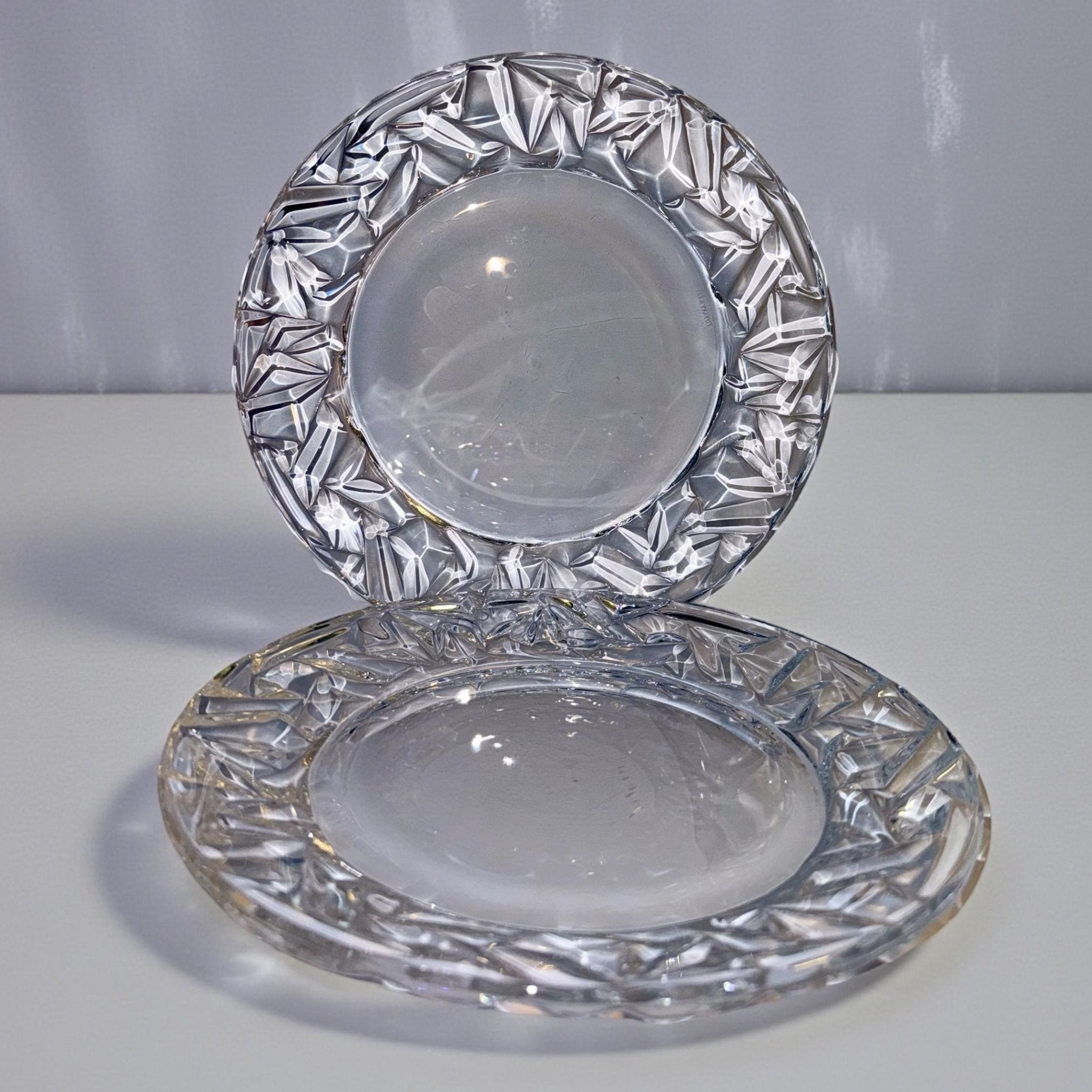 Set of Two TIFFANY & Co Rock Cut Crystal 8.5” Plates - each signed - AntiquesEtceteraSet of Two TIFFANY & Co Rock Cut Crystal 8.5” Plates - each signedElegant GlassTiffany & Co.AntiquesEtcetera
