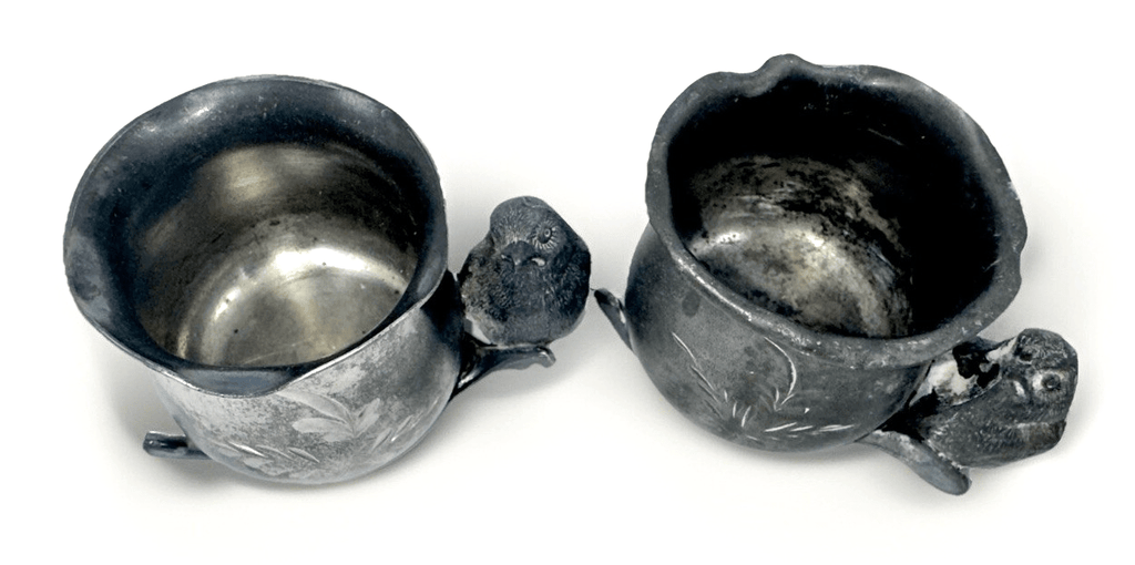 Silver Plate Figural Toothpick Holders Birds on Wishbones Antique Pair (2) - AntiquesEtceteraSilver Plate Figural Toothpick Holders Birds on Wishbones Antique Pair (2)Royal and WarrenAntiquesEtcetera