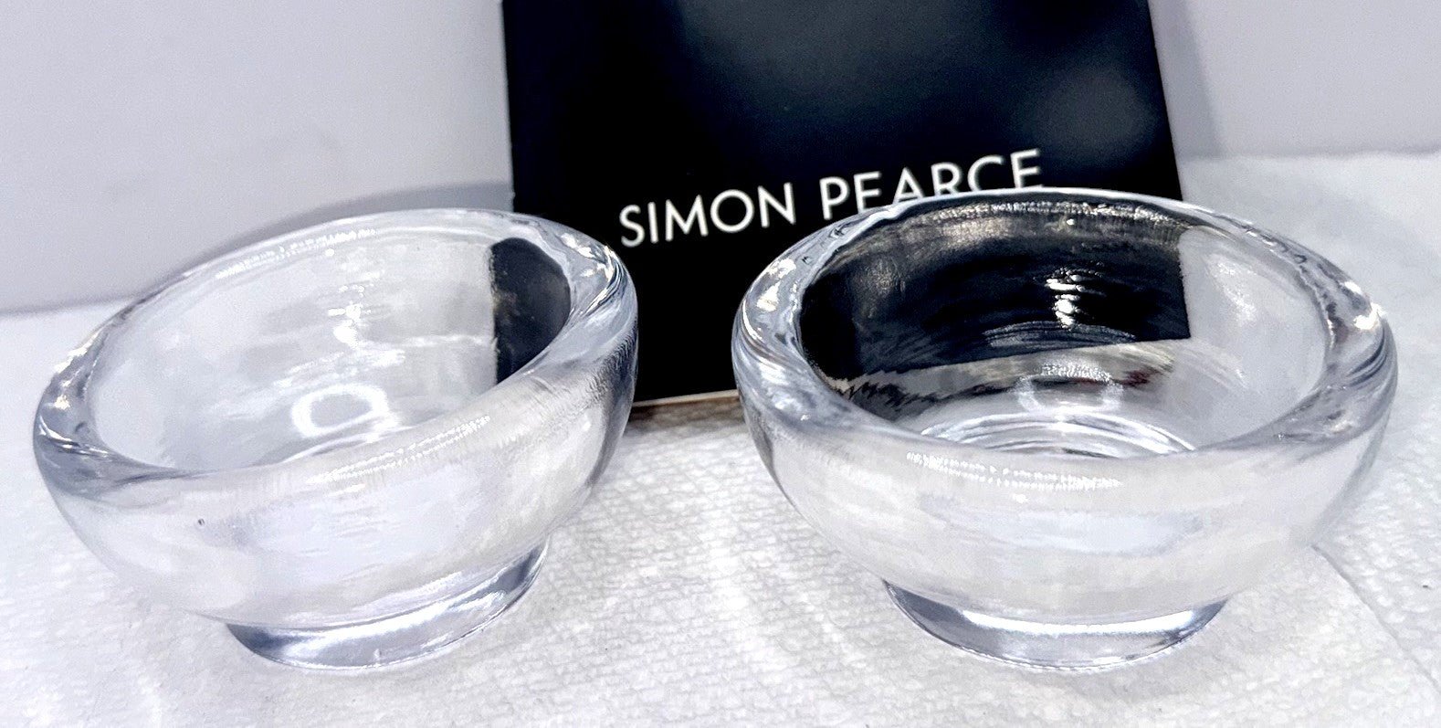 Simon Pearce ASCUTNEY Set of 2 Mini Bowls in Original Box, Signed 3" x 1 1/2" - AntiquesEtceteraSimon Pearce ASCUTNEY Set of 2 Mini Bowls in Original Box, Signed 3" x 1 1/2"Simon PearceAntiquesEtcetera