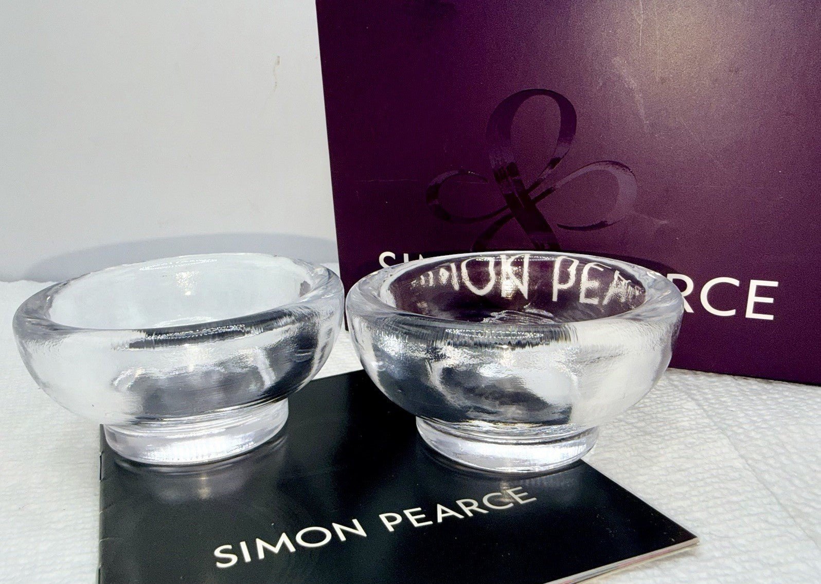 Simon Pearce ASCUTNEY Set of 2 Mini Bowls in Original Box, Signed 3" x 1 1/2" - AntiquesEtceteraSimon Pearce ASCUTNEY Set of 2 Mini Bowls in Original Box, Signed 3" x 1 1/2"Simon PearceAntiquesEtcetera