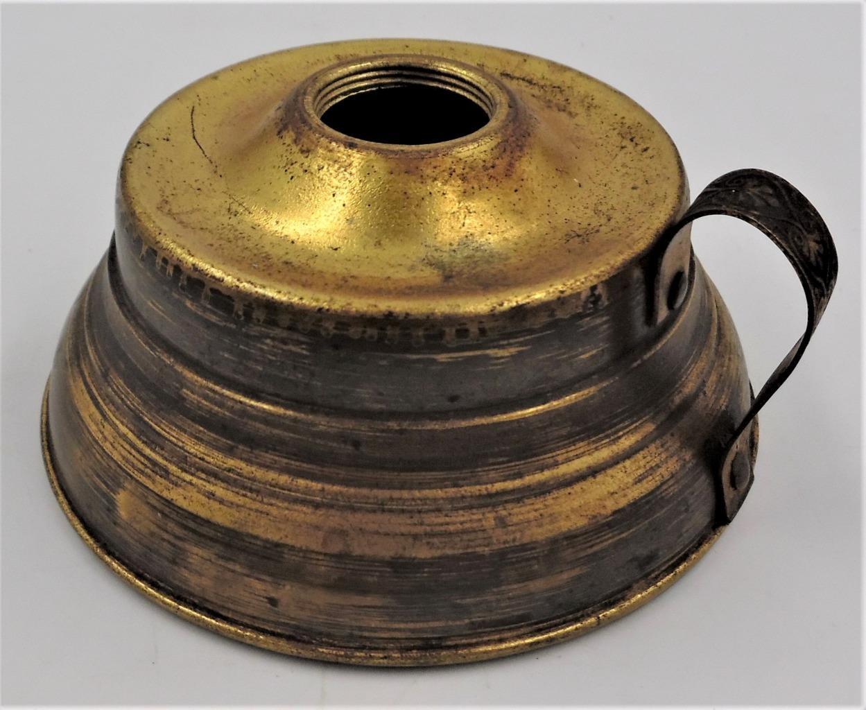 Small Antique Hand Lamp Made of Brass and Tin No, 1 Collar with Ornate Handle - AntiquesEtceteraSmall Antique Hand Lamp Made of Brass and Tin No, 1 Collar with Ornate HandleUnbrandedAntiquesEtcetera