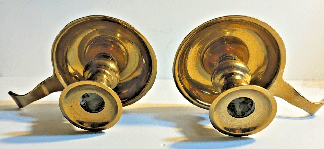 Solid Brass Candlestick Chamberstick Candle Holders Antique Pair of 2 - AntiquesEtceteraSolid Brass Candlestick Chamberstick Candle Holders Antique Pair of 2UnbrandedAntiquesEtcetera