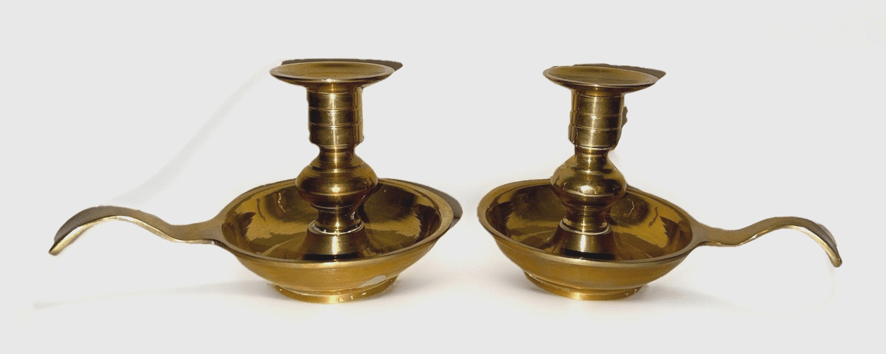 Solid Brass Candlestick Chamberstick Candle Holders Antique Pair of 2 - AntiquesEtceteraSolid Brass Candlestick Chamberstick Candle Holders Antique Pair of 2UnbrandedAntiquesEtcetera