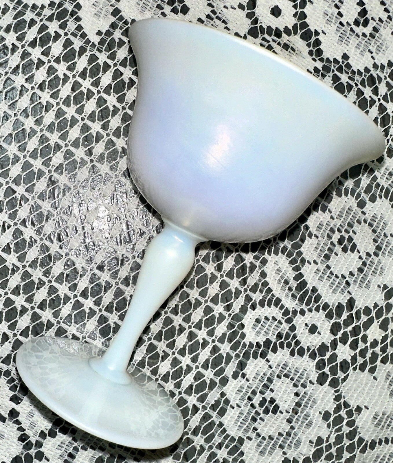 Steuben Calcite Glass Sherbet Signed Iridescent w/ Pink & Golden Highlights - AntiquesEtceteraSteuben Calcite Glass Sherbet Signed Iridescent w/ Pink & Golden HighlightsSteubenAntiquesEtcetera