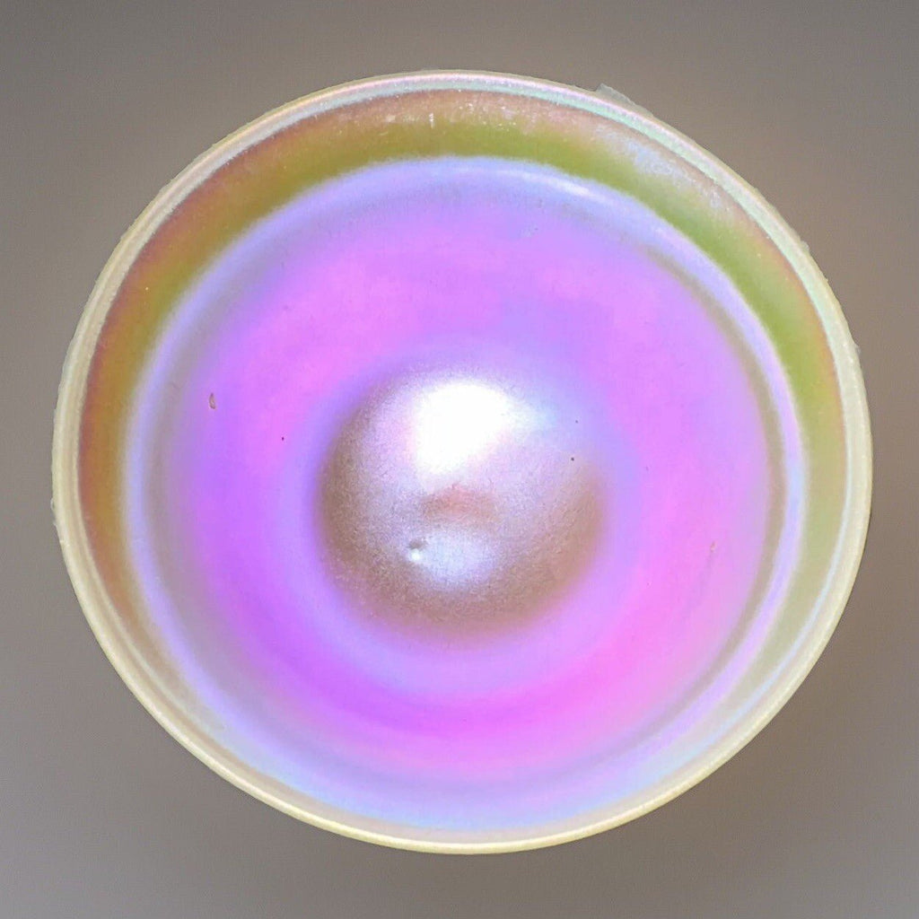 Steuben Calcite Glass Sherbet Signed Iridescent w/ Pink & Golden Highlights - AntiquesEtceteraSteuben Calcite Glass Sherbet Signed Iridescent w/ Pink & Golden HighlightsSteubenAntiquesEtcetera