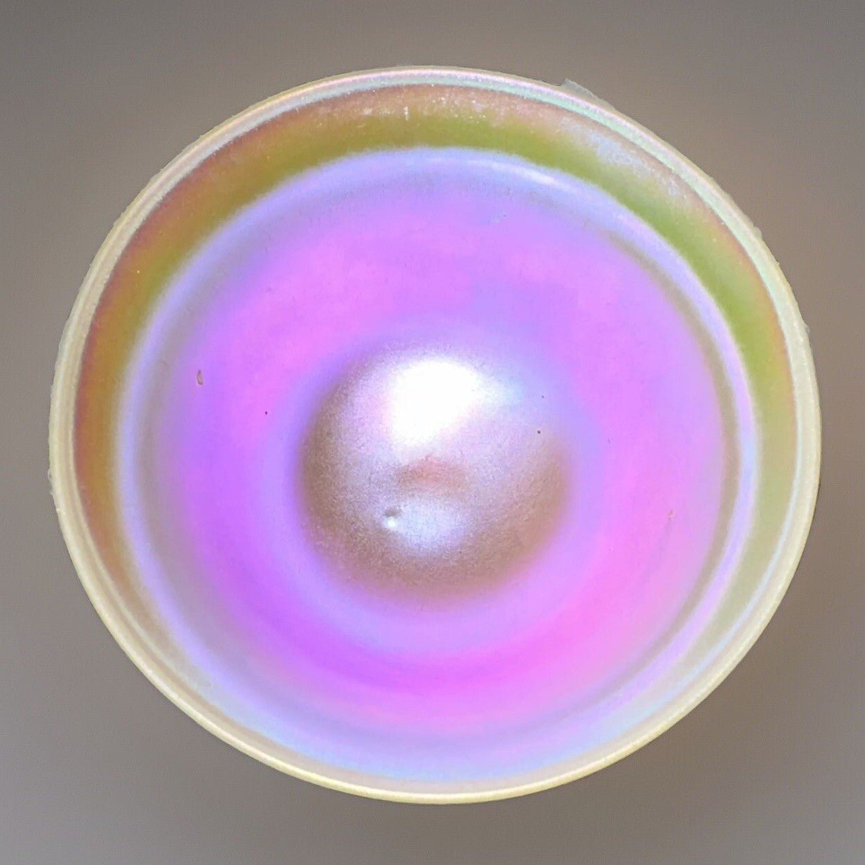 Steuben Calcite Glass Sherbet Signed Iridescent w/ Pink & Golden Highlights - AntiquesEtceteraSteuben Calcite Glass Sherbet Signed Iridescent w/ Pink & Golden HighlightsSteubenAntiquesEtcetera