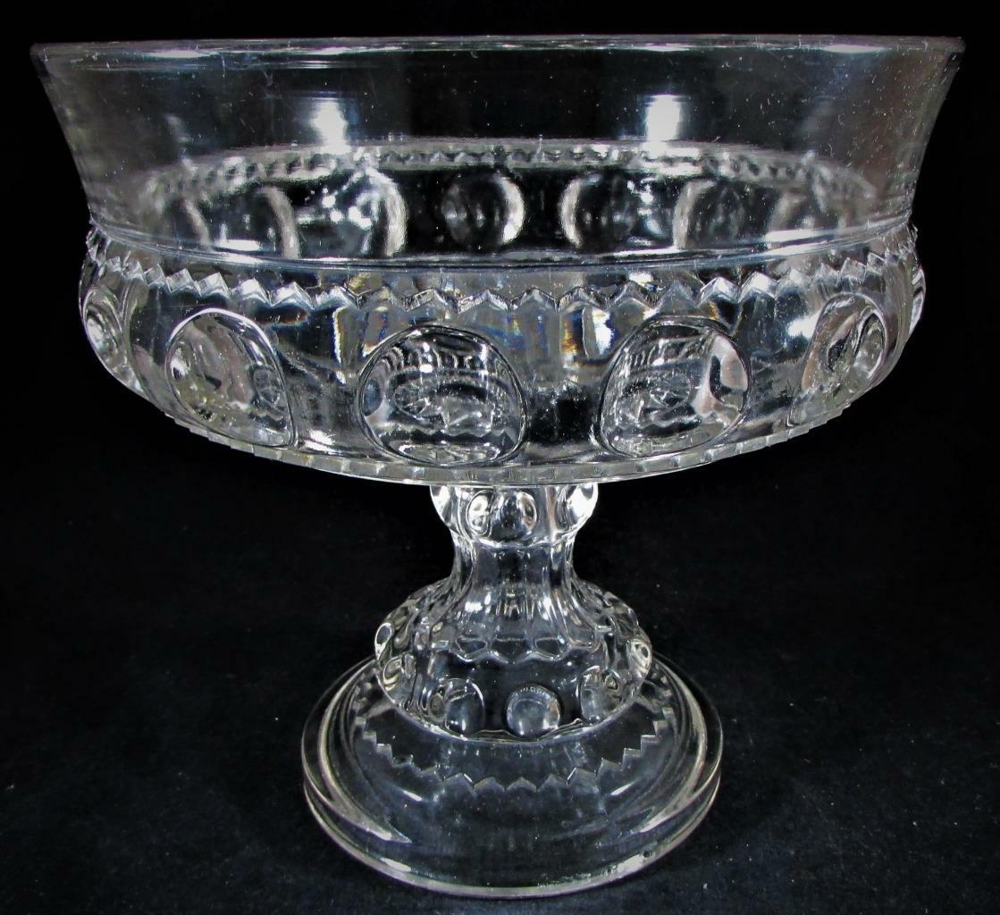 Stunning Vintage Clear Indiana Glass 8" Kings Crown Fruit Compote Pedestal Base - AntiquesEtceteraStunning Vintage Clear Indiana Glass 8" Kings Crown Fruit Compote Pedestal BaseIndiana GlassAntiquesEtcetera