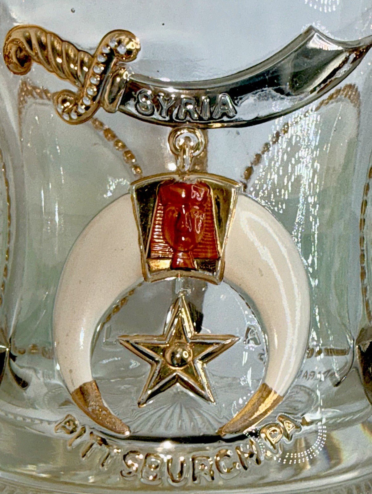 Syria Shriners 3 - Handled Glass Mug Pittsburgh Niagara Falls Gold Gilt June 1905 - AntiquesEtceteraSyria Shriners 3 - Handled Glass Mug Pittsburgh Niagara Falls Gold Gilt June 1905AntiquesEtceteraAntiquesEtcetera