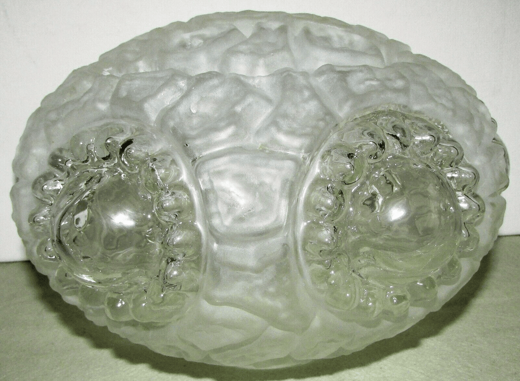 Textured Glass Ceiling Light Shade Bullseye Ceiling Mushroom Frosted Vintage - AntiquesEtceteraTextured Glass Ceiling Light Shade Bullseye Ceiling Mushroom Frosted VintageAntiquesEtceteraAntiquesEtcetera