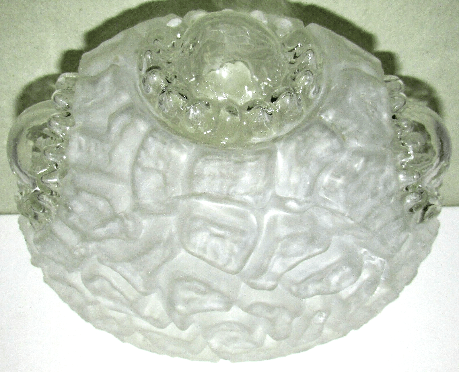 Textured Glass Ceiling Light Shade Bullseye Ceiling Mushroom Frosted Vintage - AntiquesEtceteraTextured Glass Ceiling Light Shade Bullseye Ceiling Mushroom Frosted VintageAntiquesEtceteraAntiquesEtcetera