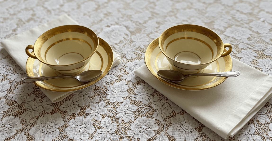 Tiffany & Co. by Minton's Gold Encrusted Cream Soup Cups & Saucers Set of 11 - AntiquesEtceteraTiffany & Co. by Minton's Gold Encrusted Cream Soup Cups & Saucers Set of 11Elegant / Collectible DinnerwareMintons for Tiffany & Co.AntiquesEtcetera