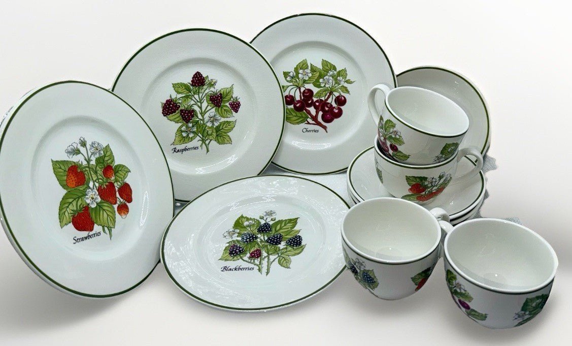 Tiffany & Co NY Fruit Dessert Service for 4 Staffordshire Garden Johnson Bros. - AntiquesEtceteraTiffany & Co NY Fruit Dessert Service for 4 Staffordshire Garden Johnson Bros.Tiffany & Co.AntiquesEtcetera