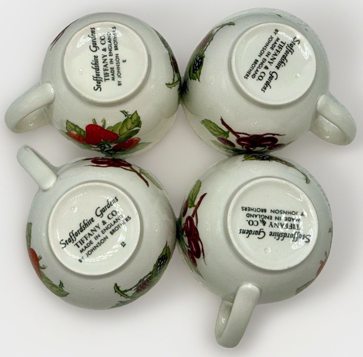 Tiffany & Co NY Fruit Dessert Service for 4 Staffordshire Garden Johnson Bros. - AntiquesEtceteraTiffany & Co NY Fruit Dessert Service for 4 Staffordshire Garden Johnson Bros.Tiffany & Co.AntiquesEtcetera