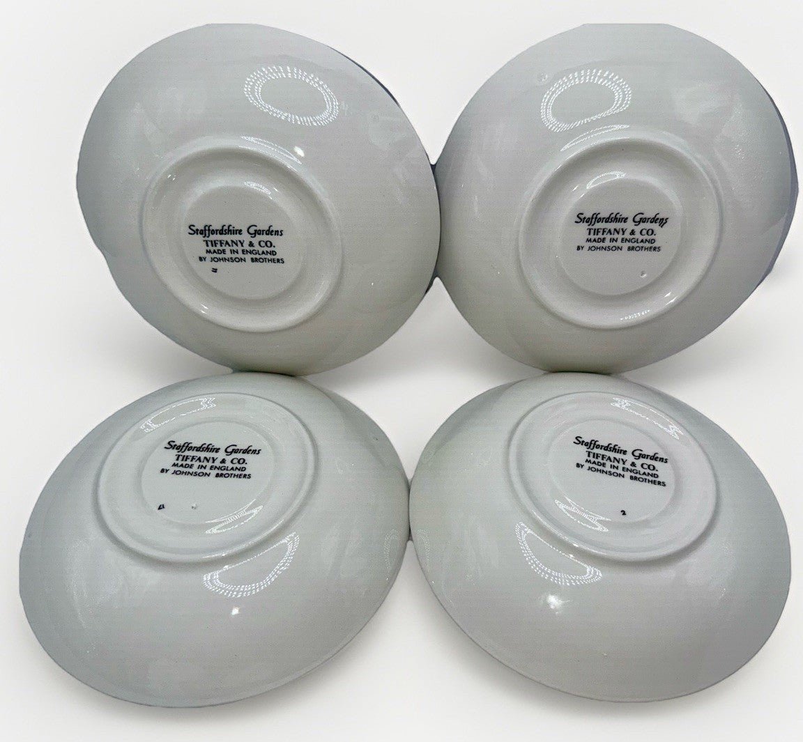Tiffany & Co NY Fruit Dessert Service for 4 Staffordshire Garden Johnson Bros. - AntiquesEtceteraTiffany & Co NY Fruit Dessert Service for 4 Staffordshire Garden Johnson Bros.Tiffany & Co.AntiquesEtcetera