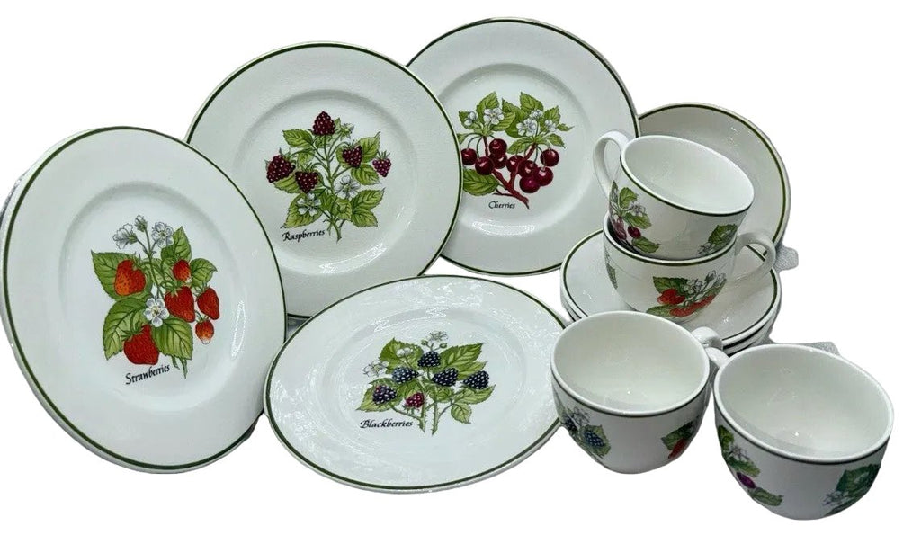 Tiffany & Co NY Fruit Dessert Staffordshire Garden Service for 4 Johnson Bros. - AntiquesEtceteraTiffany & Co NY Fruit Dessert Staffordshire Garden Service for 4 Johnson Bros.Tiffany & Co.AntiquesEtcetera