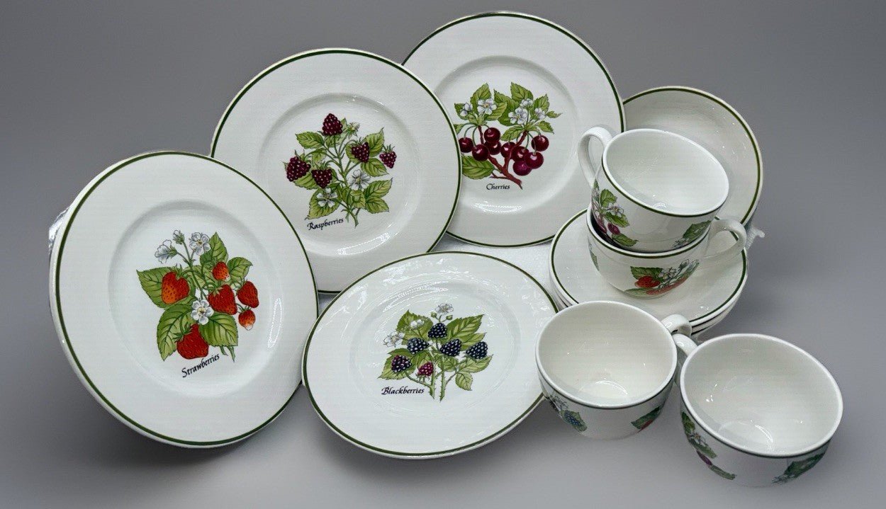 Tiffany & Co NY Fruit Dessert Staffordshire Garden Service for 4 Johnson Bros. - AntiquesEtceteraTiffany & Co NY Fruit Dessert Staffordshire Garden Service for 4 Johnson Bros.Tiffany & Co.AntiquesEtcetera