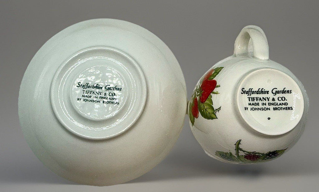 Tiffany & Co NY Fruit Staffordshire Garden Dessert Service for 4 Johnson Bros. - AntiquesEtceteraTiffany & Co NY Fruit Staffordshire Garden Dessert Service for 4 Johnson Bros.Tiffany & Co.AntiquesEtcetera