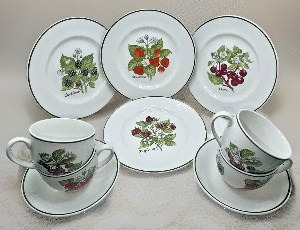 Tiffany & Co NY Fruit Staffordshire Garden Dessert Service for 4 Johnson Bros. - AntiquesEtceteraTiffany & Co NY Fruit Staffordshire Garden Dessert Service for 4 Johnson Bros.Tiffany & Co.AntiquesEtcetera
