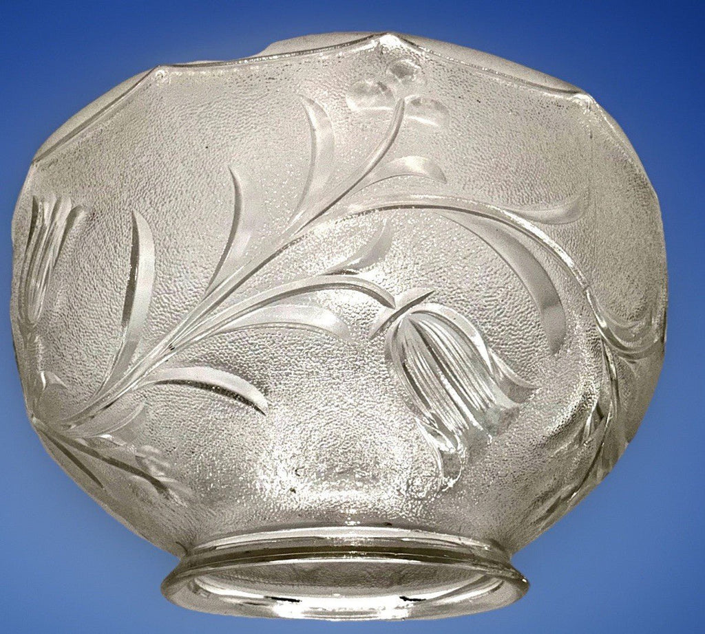Tulip Motif Banquet Lamp Shade Oil Kerosene Gas 4" Fitter Stippled Background - AntiquesEtceteraTulip Motif Banquet Lamp Shade Oil Kerosene Gas 4" Fitter Stippled BackgroundUnbrandedAntiquesEtcetera