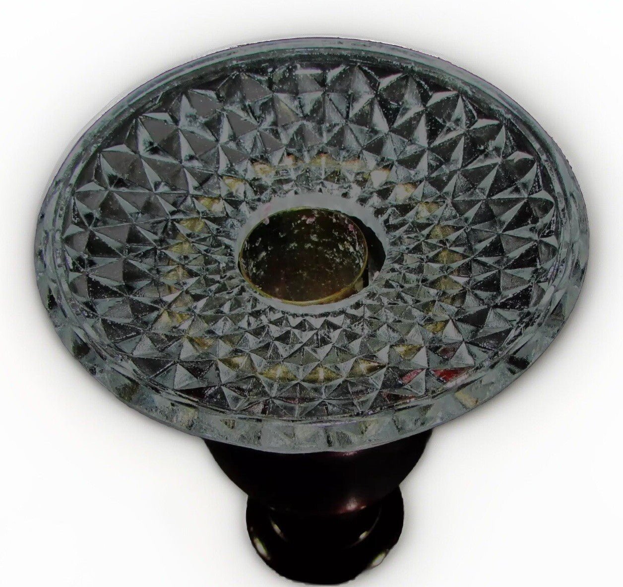 Turned Wood Antique Candlestick 13 1/2" Tall, 5 7/8" Base with Glass Bobeche - AntiquesEtceteraTurned Wood Antique Candlestick 13 1/2" Tall, 5 7/8" Base with Glass BobecheUnbrandedAntiquesEtcetera