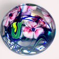 Two-Layer Magnum Paperweight Dual Layer Floral Pink & White 4" High Richard OlmaAntiquesEtcetera