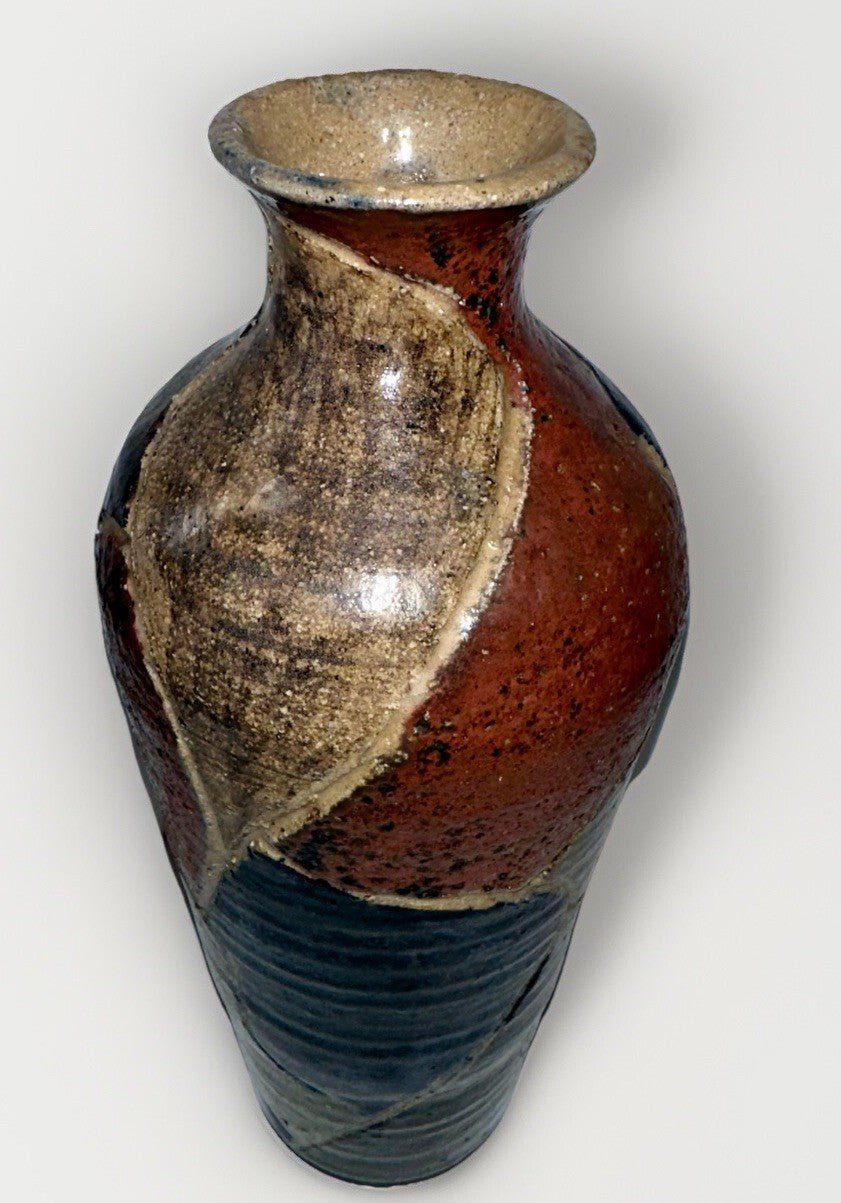 Unusual Handcrafted Vase Multicolored Cement Heavyweight To Prevent Tip - Over 11” - AntiquesEtceteraUnusual Handcrafted Vase Multicolored Cement Heavyweight To Prevent Tip - Over 11”UnmarkedAntiquesEtcetera