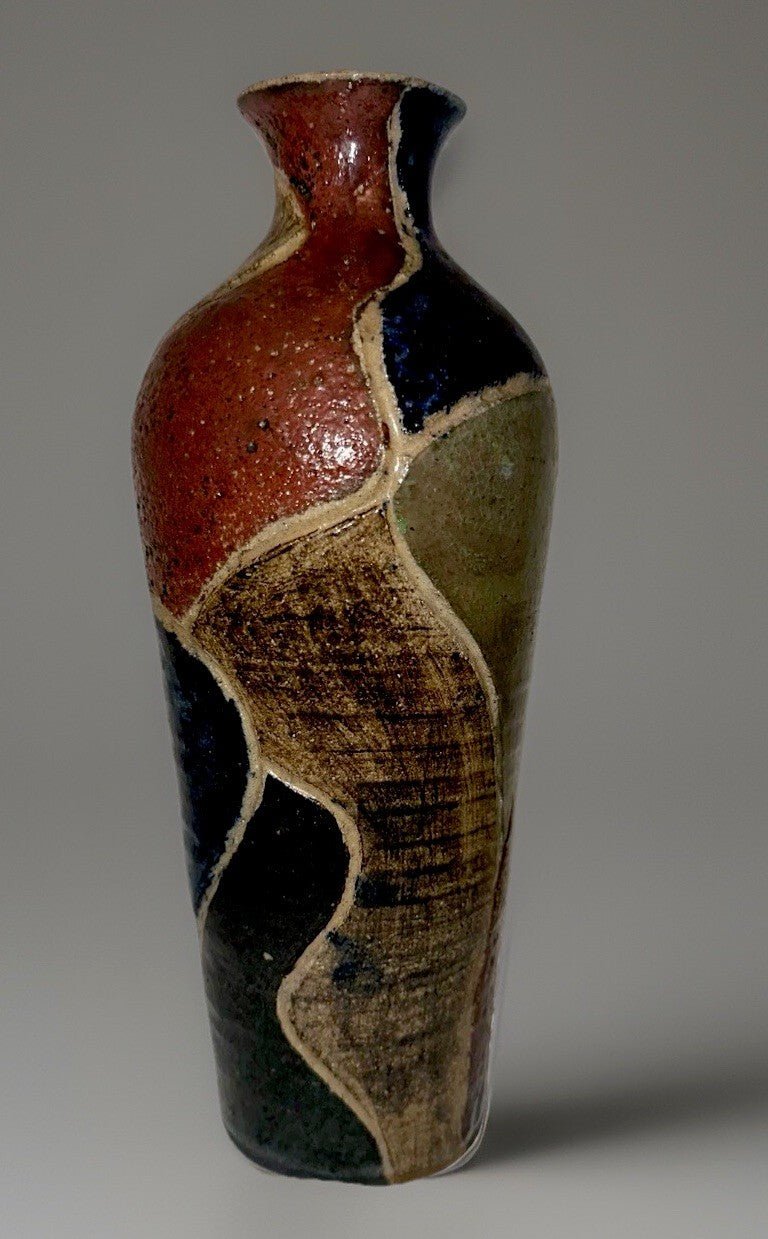 Unusual Handcrafted Vase Multicolored Cement Heavyweight To Prevent Tip - Over 11” - AntiquesEtceteraUnusual Handcrafted Vase Multicolored Cement Heavyweight To Prevent Tip - Over 11”UnmarkedAntiquesEtcetera