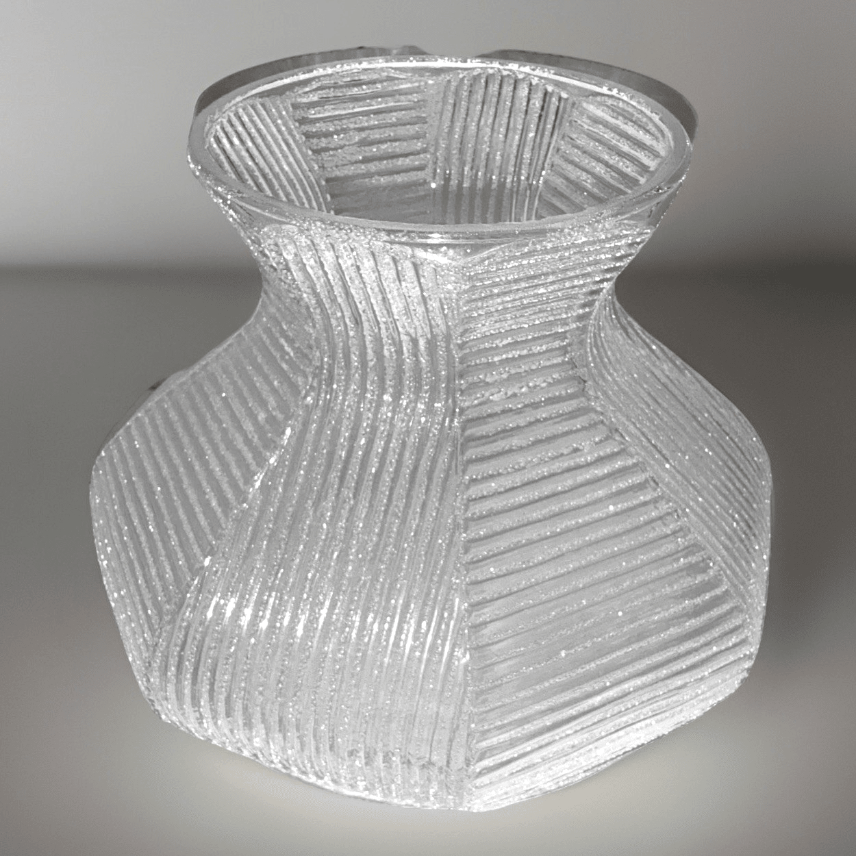 Unusual Hexagonal Glass Lamp Shade Textured Geometric Vertical Horizontal 6" Rim - AntiquesEtceteraUnusual Hexagonal Glass Lamp Shade Textured Geometric Vertical Horizontal 6" RimUnbrandedAntiquesEtcetera