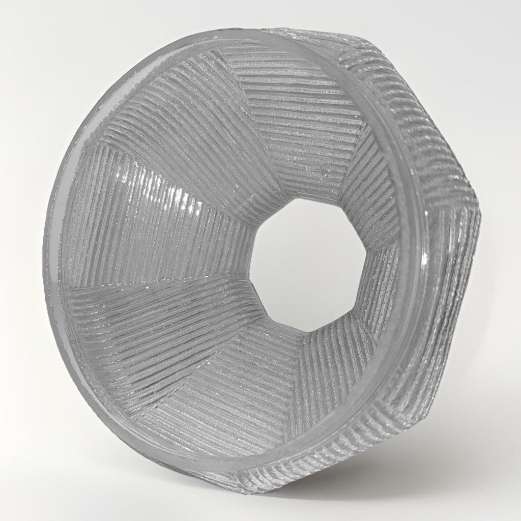 Unusual Hexagonal Glass Lamp Shade Textured Geometric Vertical Horizontal 6" Rim - AntiquesEtceteraUnusual Hexagonal Glass Lamp Shade Textured Geometric Vertical Horizontal 6" RimUnbrandedAntiquesEtcetera