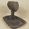 Unusual Primitive Lard Whale Oil Hand Lamp w/ Large Drip Catcher Tray Base 1700sAntiquesEtcetera