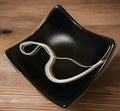 Unusual Signed "len" Pottery Bowl Square Form Black and White - AntiquesEtceteraUnusual Signed "len" Pottery Bowl Square Form Black and Whitelen - signedAntiquesEtcetera