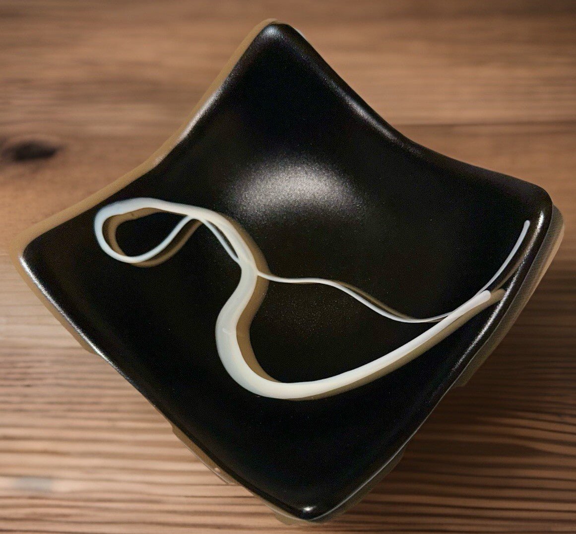 Unusual Signed "len" Pottery Bowl Square Form Black and White - AntiquesEtceteraUnusual Signed "len" Pottery Bowl Square Form Black and Whitelen - signedAntiquesEtcetera