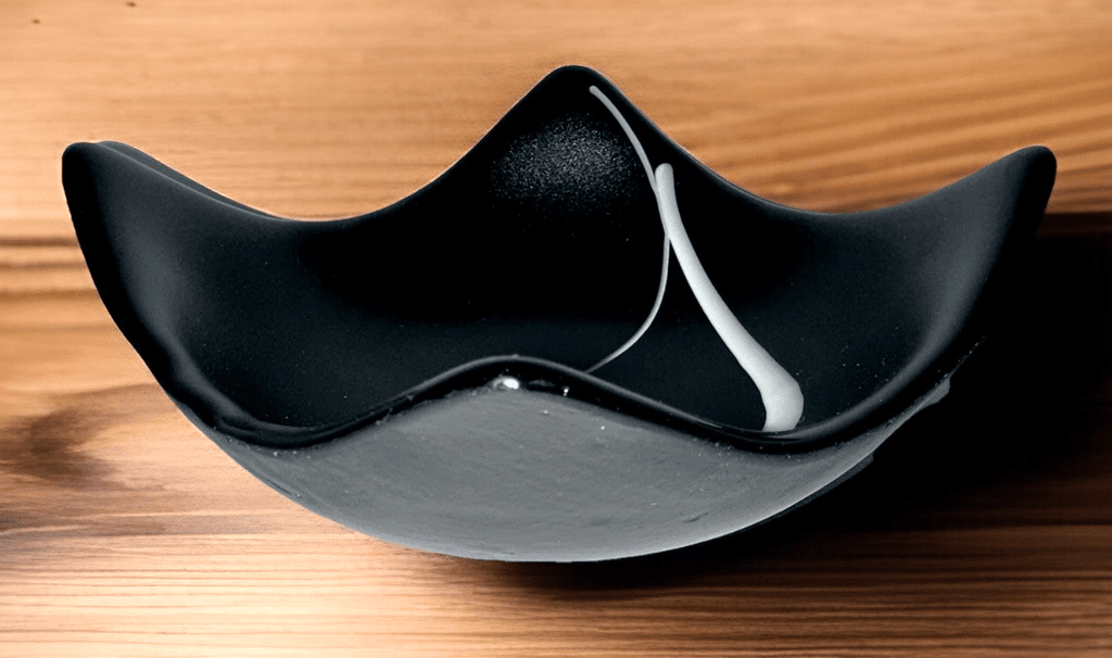 Unusual Signed "len" Pottery Bowl Square Form Black and White - AntiquesEtceteraUnusual Signed "len" Pottery Bowl Square Form Black and Whitelen - signedAntiquesEtcetera